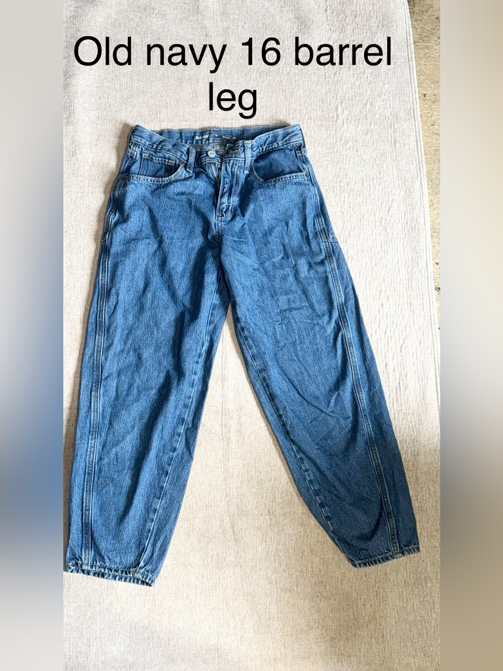 Old Navy Blue Barrel Leg Kids Jeans